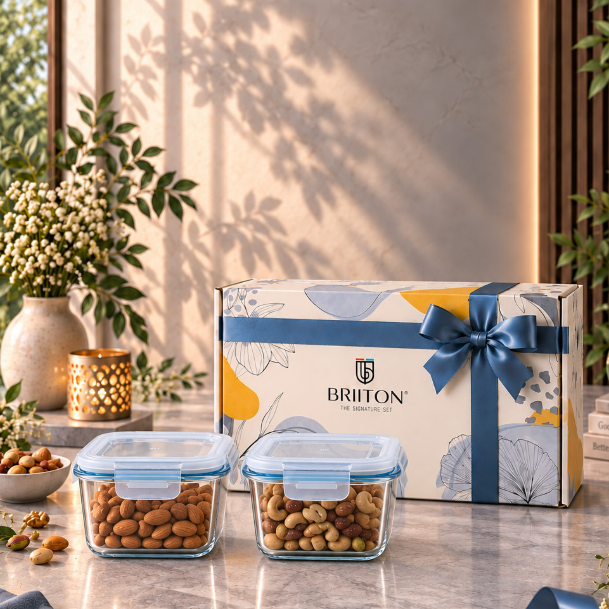 Briiton Gift Set 10 | Glass Lunch Box Set | 2 Pieces