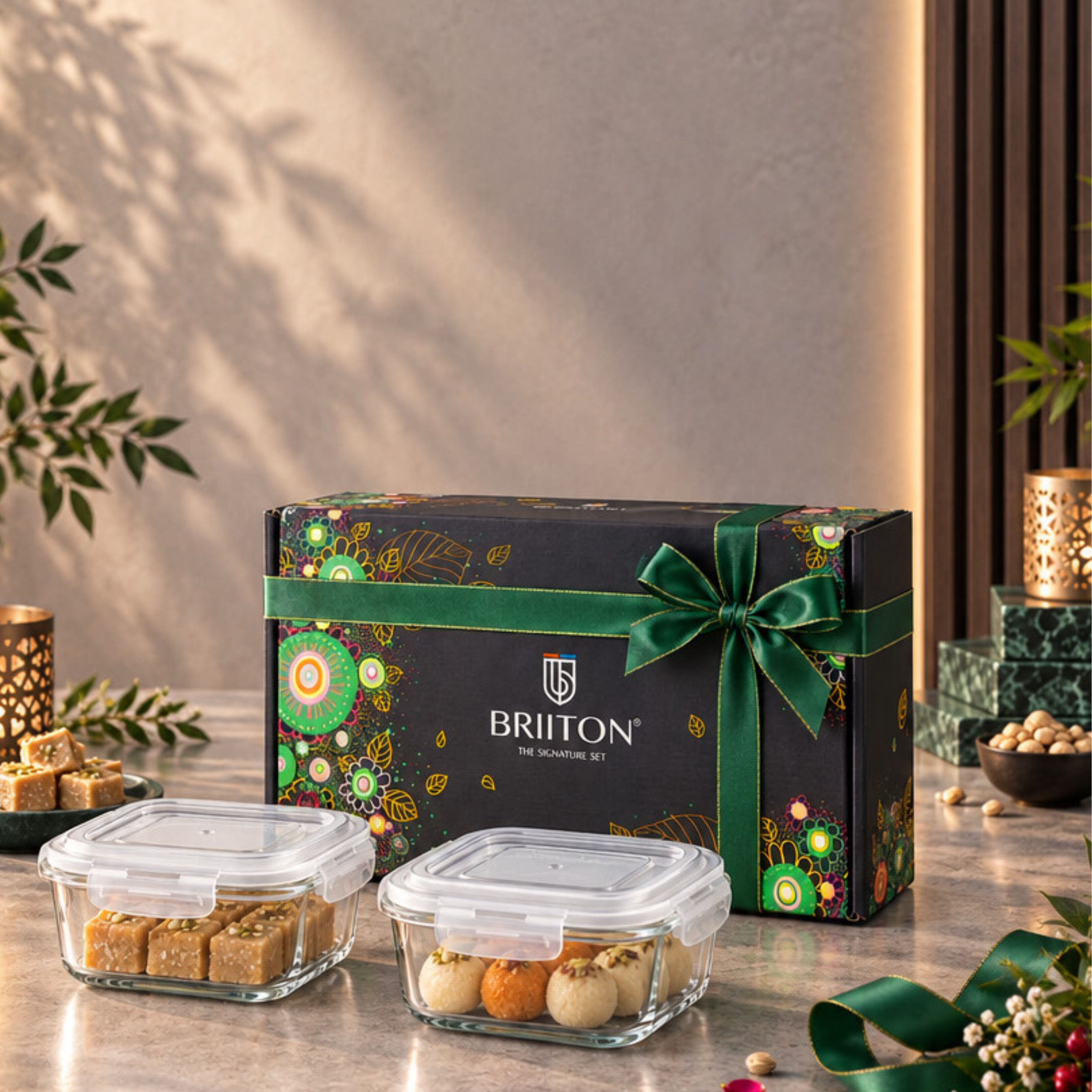 Briiton Gift Set 11 | Glass Lunch Box Set | 2 Pieces