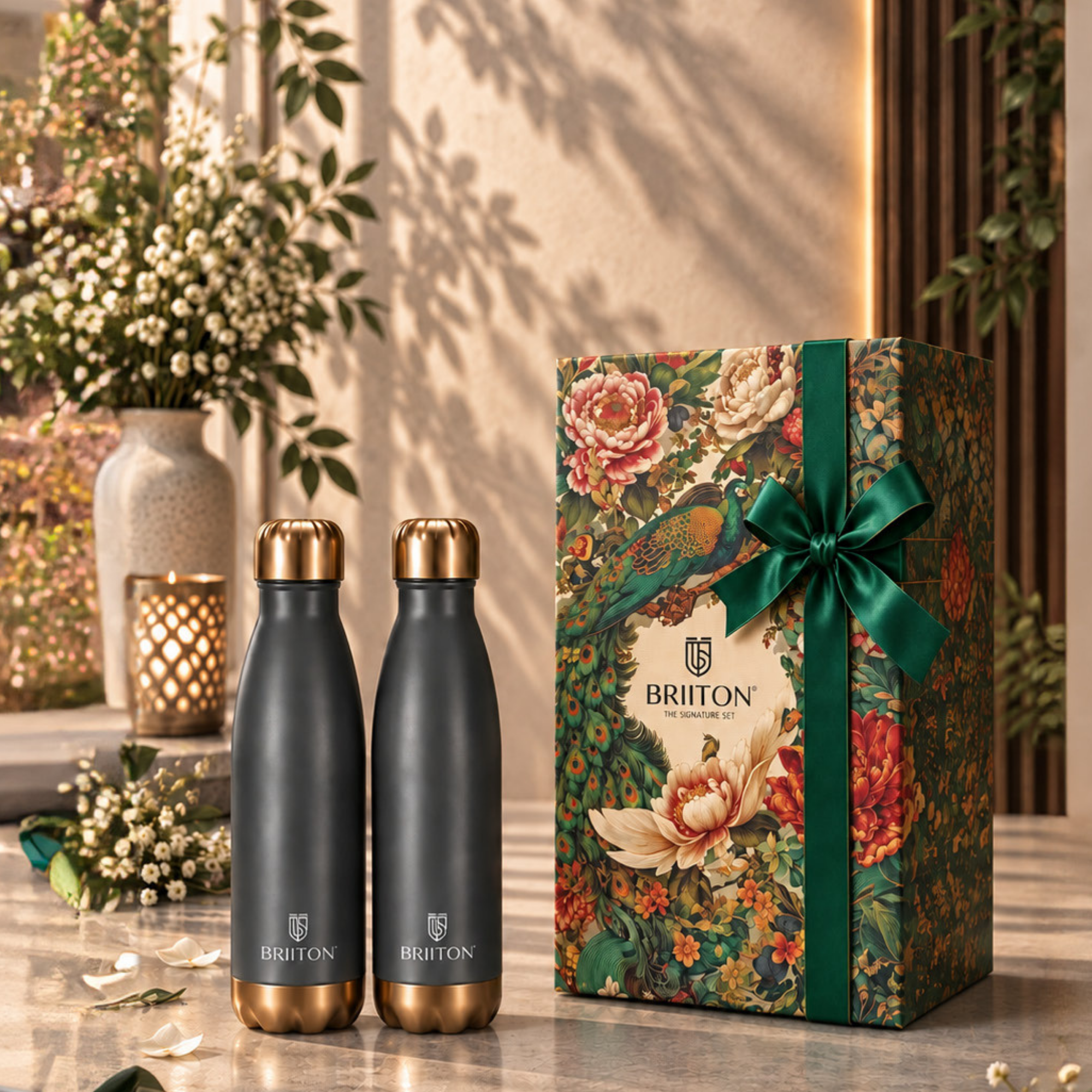 Briiton Gift Set 12 | Stainless Steel Bottle Set | 2 Pieces