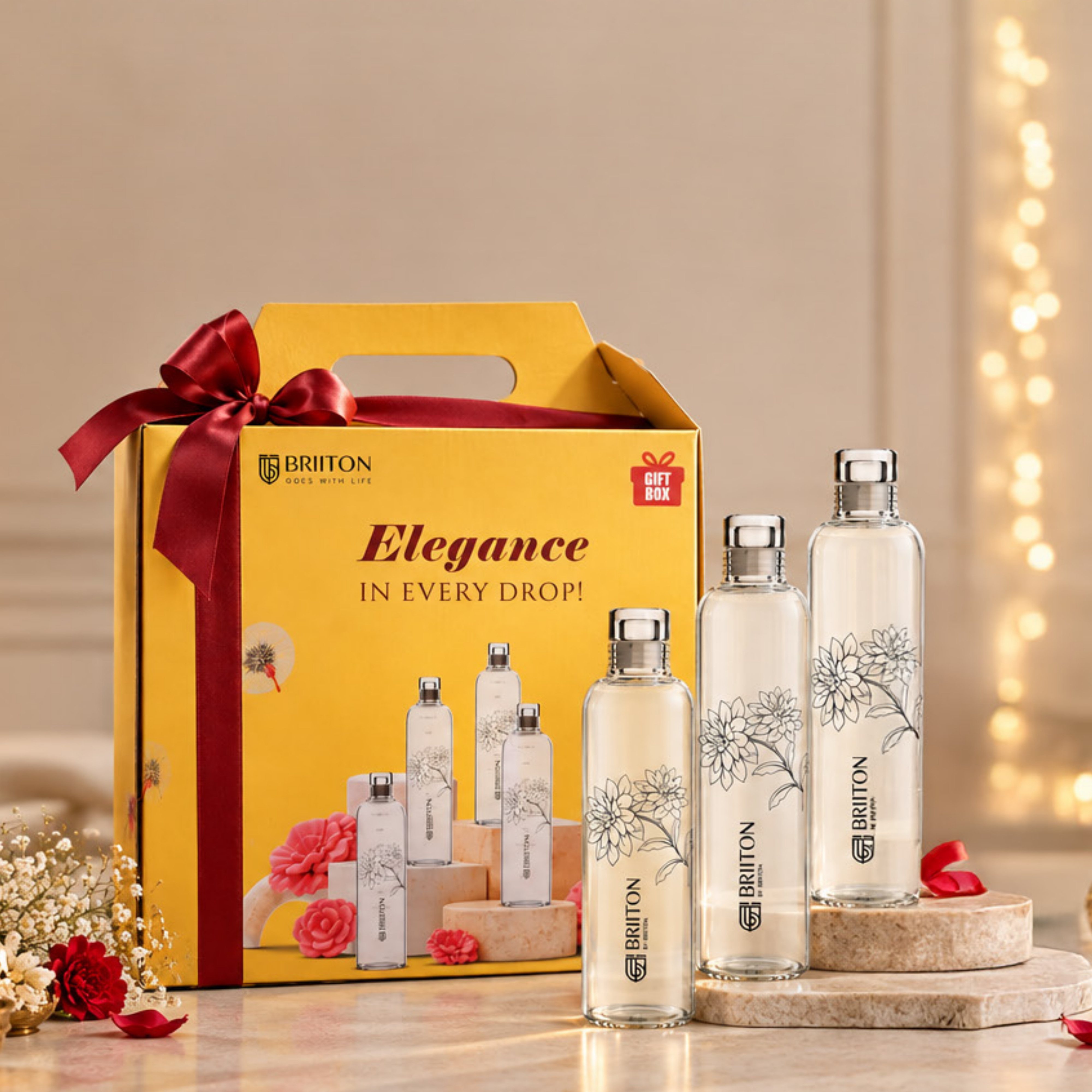 Briiton Gift Set 17 | Glass Bottle Set | 3 Pieces