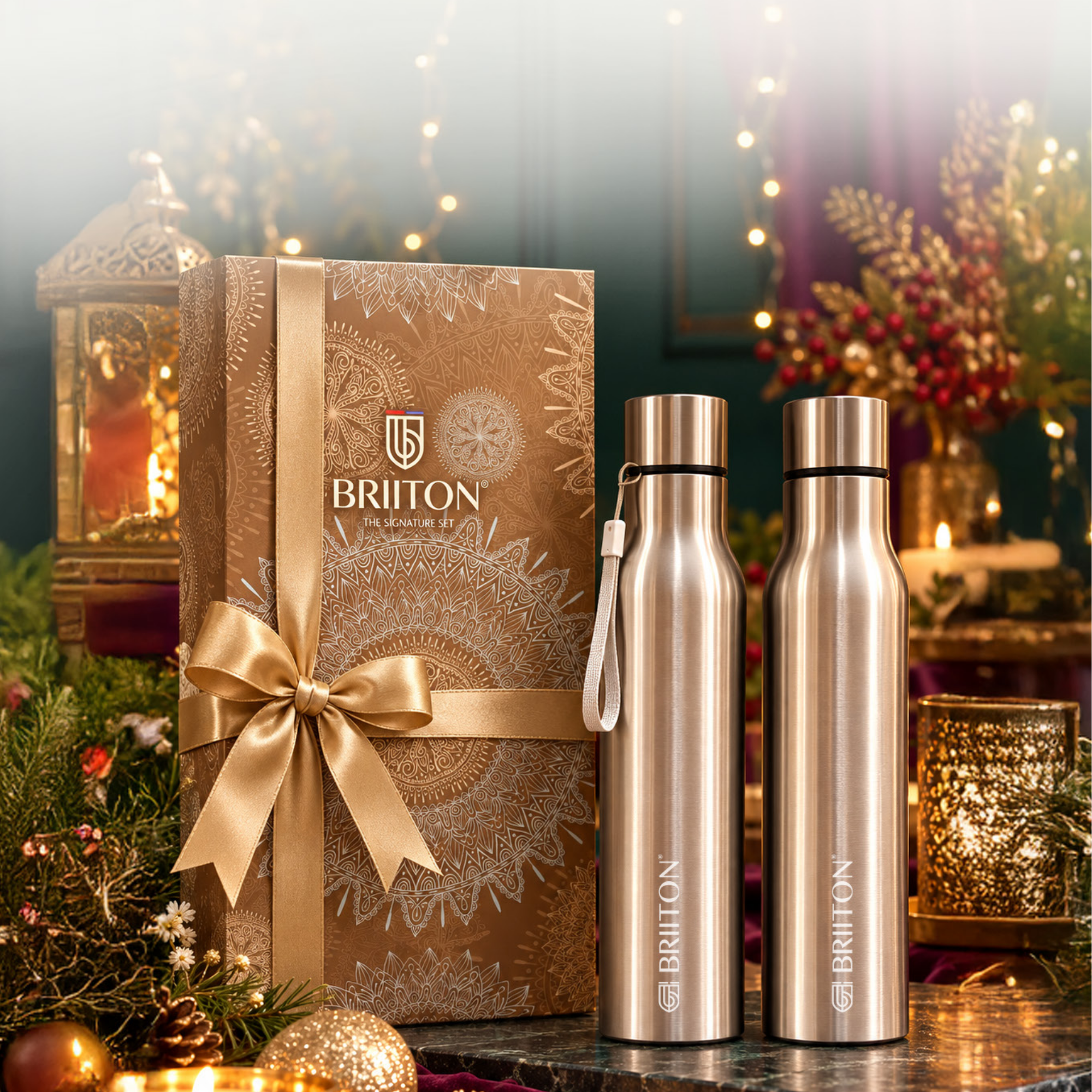 Briiton Gift Set 20 | Stainless Steel Bottle Set | 2 Pieces