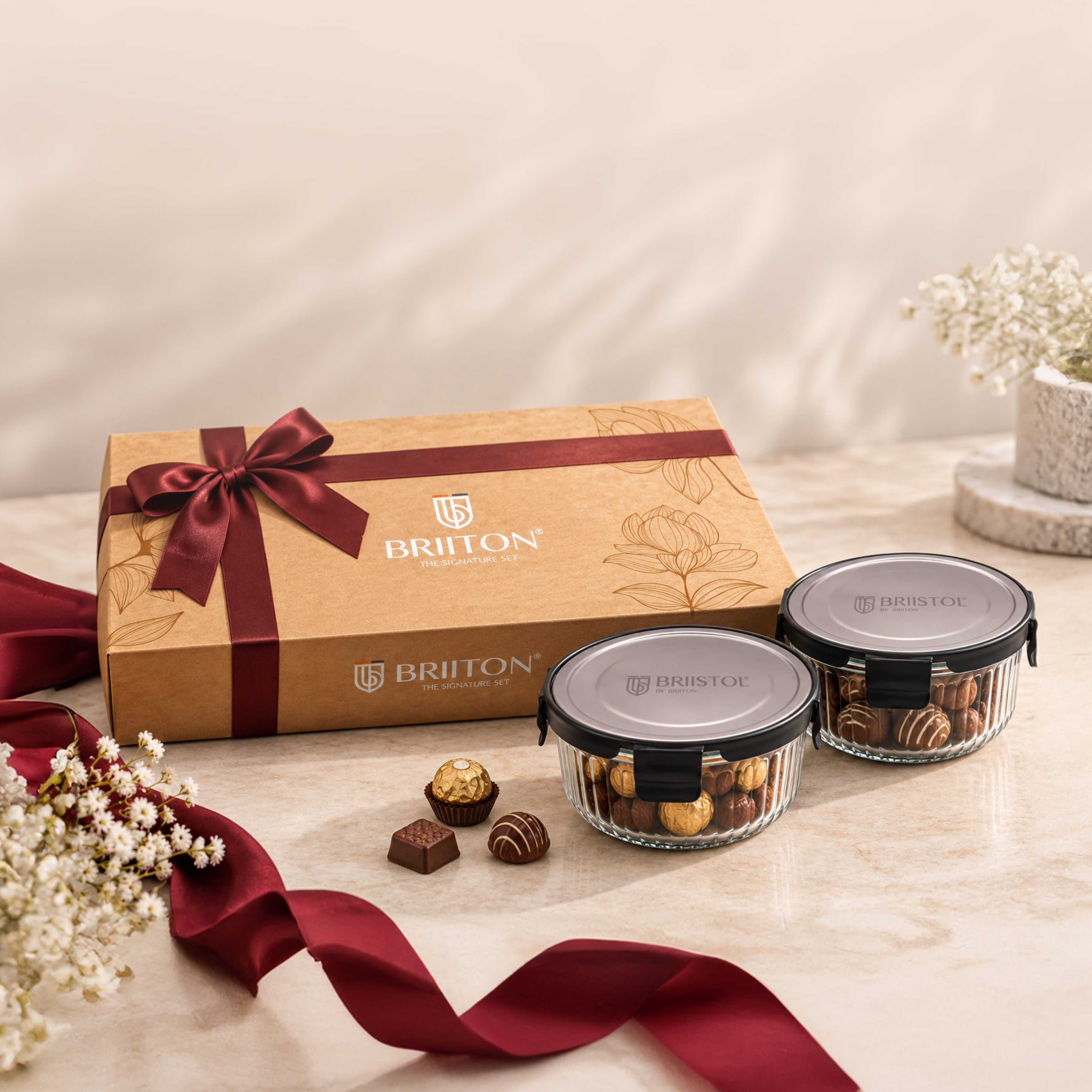 Briiton Gift Set 02 | Glass Lunch Box Set | 2 Pieces