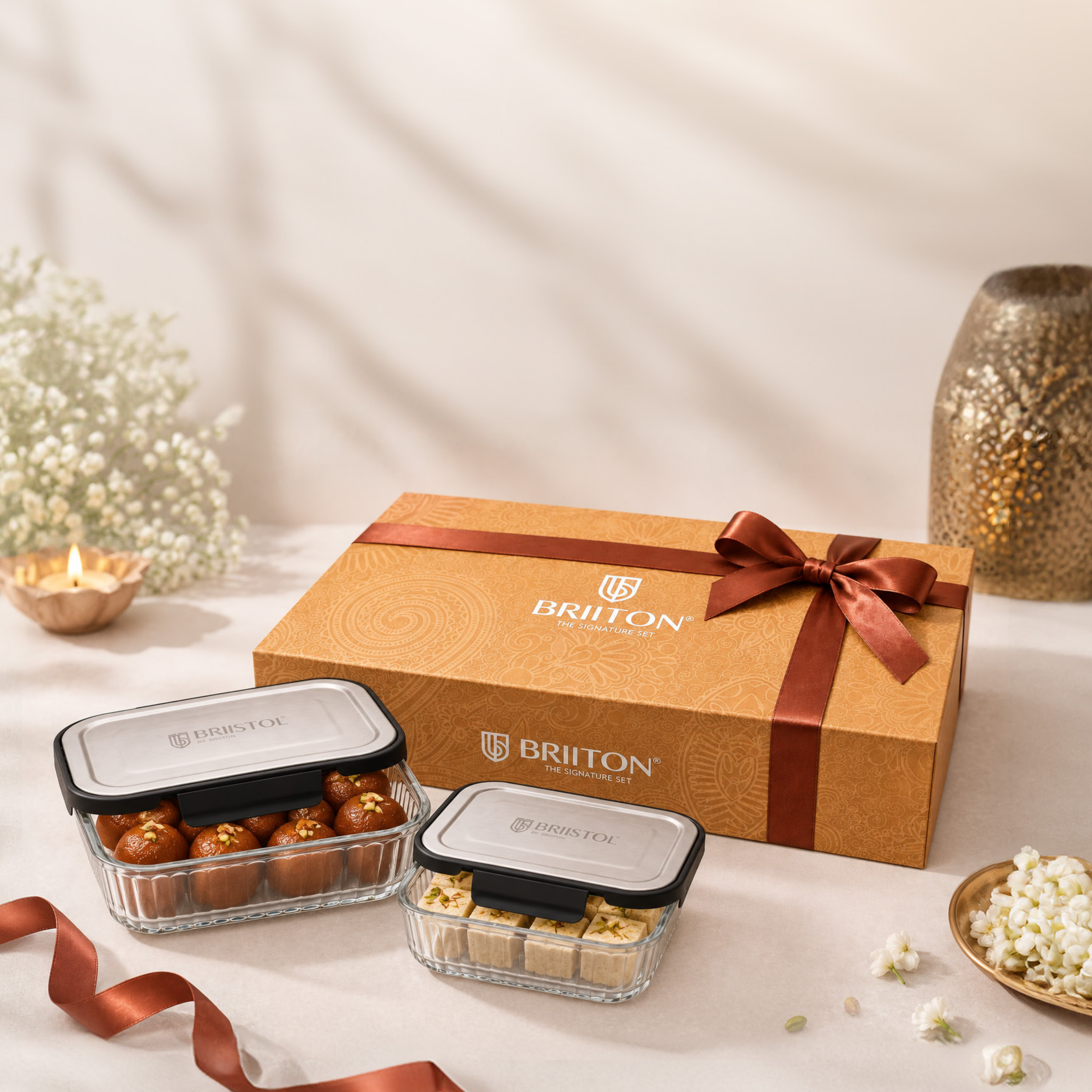 Briiton Gift Set 03 | Glass Lunch Box Set | 2 Pieces