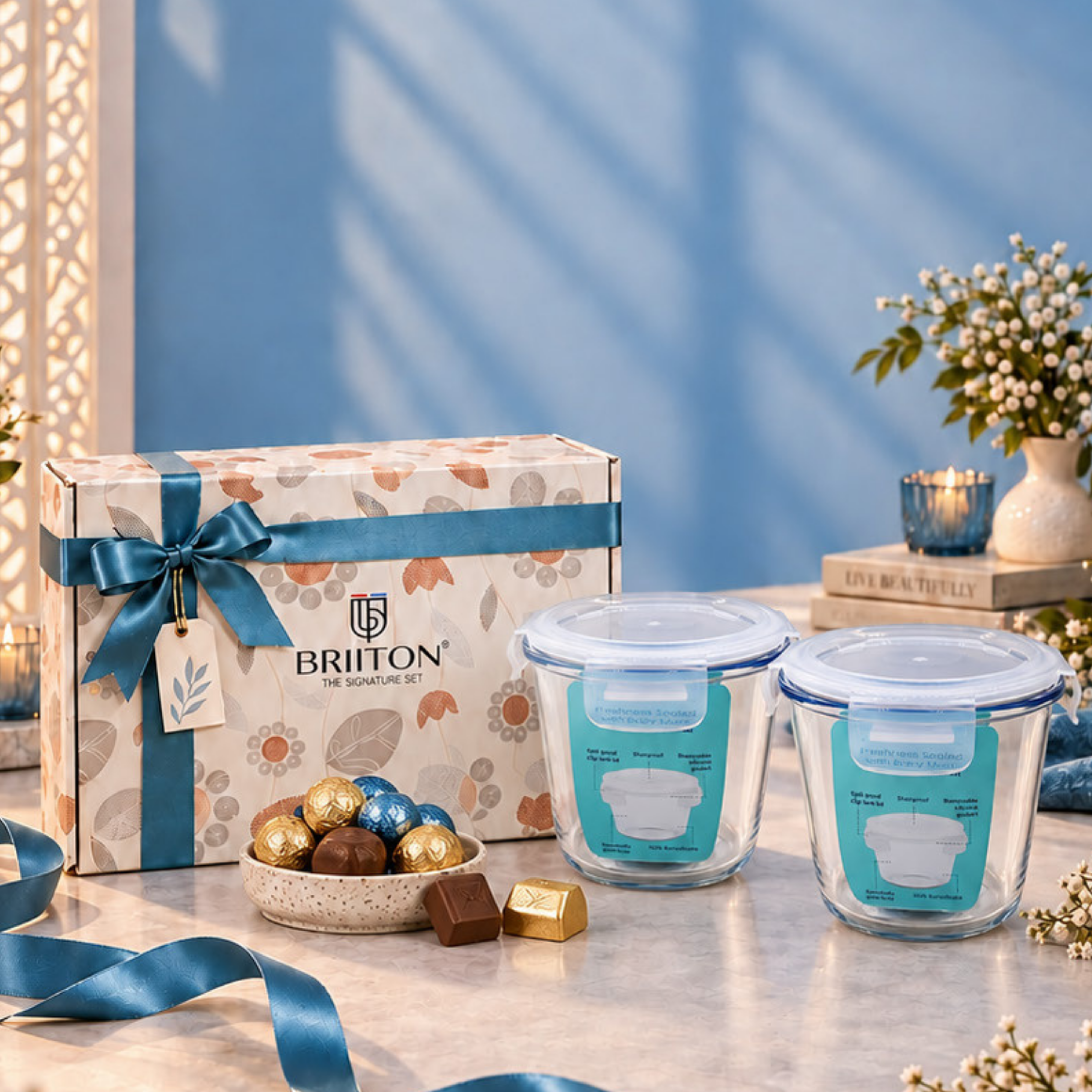 Briiton Gift Set 09 | Glass Lunch Box Set | 2 Pieces